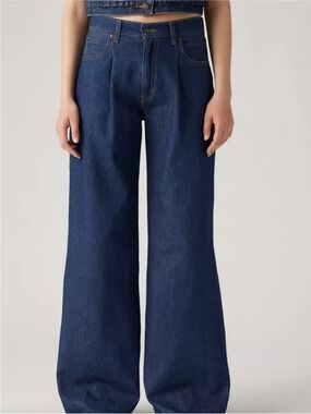 Levi's Baggy Dad Wide Leg Deep Indigo Wide-Leg High-Rise Jeans size 24